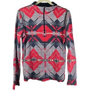 Lauren Active Ralph Lauren Women's L Arge Aztec Waffle Knit Ling Sleeve‎ Top